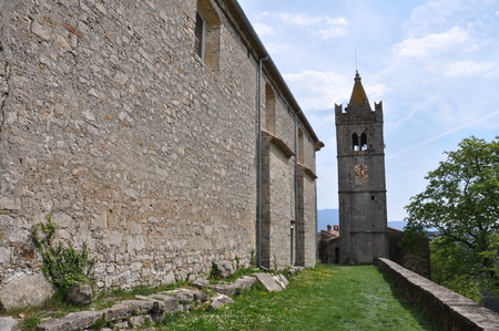 Smallest City in the word Hum in Istra Istria Croatiaの写真素材