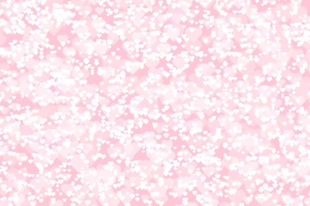 Pink background with white hearts of different size. Illustrationの写真素材