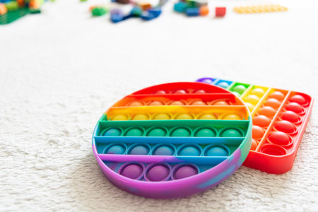 Modern trendy toy  for children with flexible silicone materialの写真素材