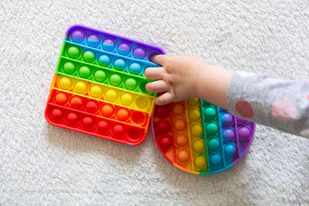 Modern trendy toy  for children with flexible silicone materialの写真素材