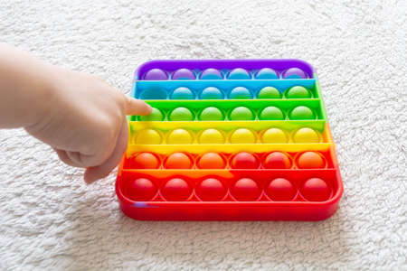 Modern trendy toy  for children with flexible silicone materialの写真素材