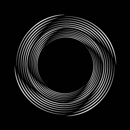 Radial white vector speed lines in round form. Geometric shape. Vector illustration. Trendy design elements for border frames, web pages, prints, template, tattoo, background and textile patternのイラスト素材