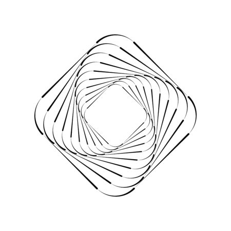 Abstract lines in rounded square form. Abstract background. Geometric shape. Design element for prints, web pages, template  and textile patternのイラスト素材