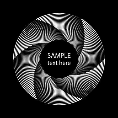 White thick stripes in spiral form. Geometric art. Trendy design element for frame, logo, tattoo, sign, symbol, web, prints, posters, template, pattern and abstract backgroundのイラスト素材