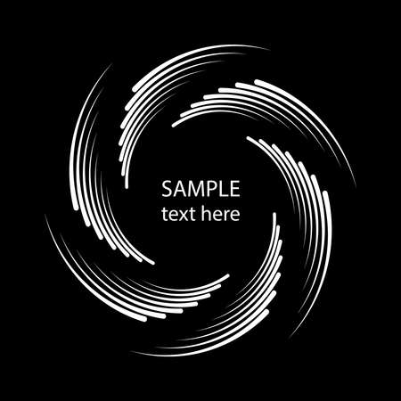 White thick speed lines in vortex form. Geometric art. Trendy design element for frame, logo, tattoo, sign, symbol, web, prints, posters, template, pattern and abstract backgroundのイラスト素材