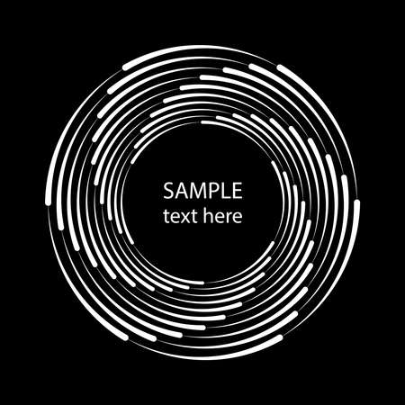 White thick speed lines in spiral form. Geometric art. Trendy design element for frame, logo, tattoo, sign, symbol, web, prints, posters, template, pattern and abstract backgroundのイラスト素材