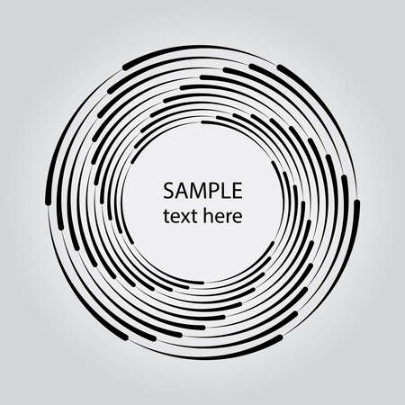 Black thick speed lines in spiral form. Geometric art. Trendy design element for frame, logo, tattoo, sign, symbol, web, prints, posters, template, pattern and abstract backgroundのイラスト素材