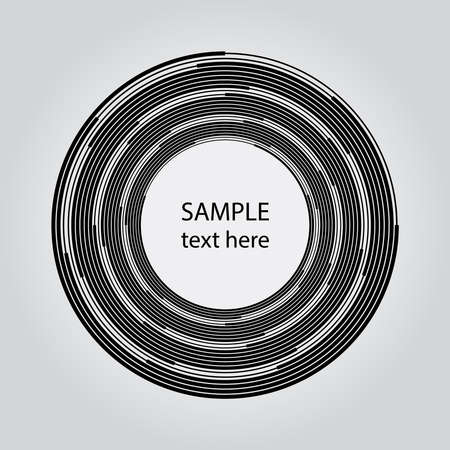 Black radial concentric stripes in circle form. Geometric art. Trendy design element for frame, logo, tattoo, sign, symbol, web, prints, posters, template, pattern and abstract backgroundのイラスト素材