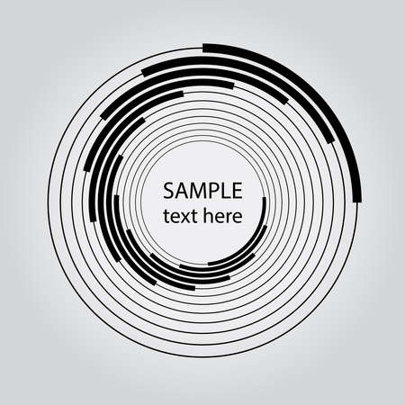 Black radial concentric stripes in spiral form. Geometric art. Trendy design element for frame, logo, tattoo, sign, symbol, web, prints, posters, template, pattern and abstract backgroundのイラスト素材