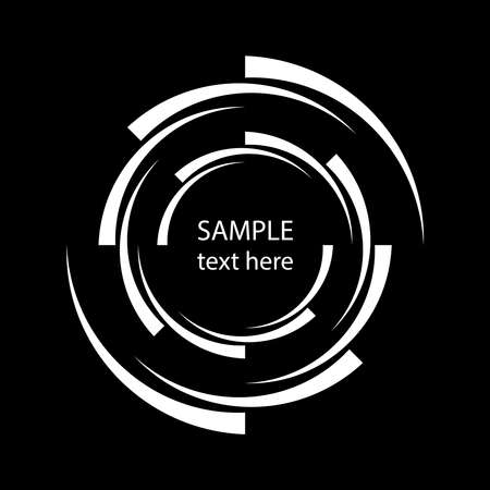 White triangle stripes in spiral form. Geometric art. Trendy design element for frame, logo, tattoo, sign, symbol, web, prints, posters, template, pattern and abstract backgroundのイラスト素材