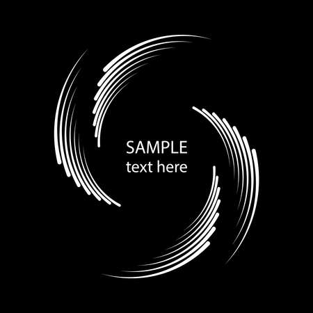 White thick speed lines in vortex form. Geometric art. Trendy design element for frame, logo, tattoo, sign, symbol, web, prints, posters, template, pattern and abstract backgroundのイラスト素材