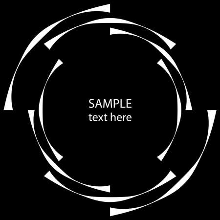 White abstract curved stripes in spiral form. Vector illustration. Trendy design element for frame, logo, tattoo, sign, symbol, web, prints, posters, template, pattern and abstract backgroundのイラスト素材
