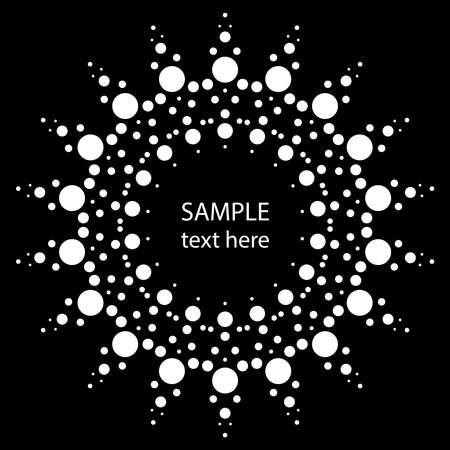 White radial concentric halftone dots in star form. Geometric art. Trendy design element for frame, logo, tattoo, sign, symbol, web, prints, posters, template, pattern and abstract backgroundのイラスト素材