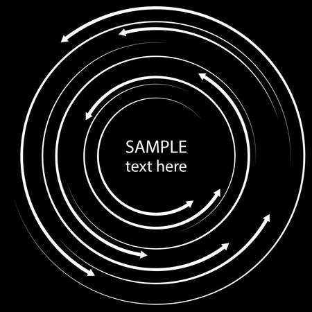 White concentric speed lines with arrow head. Vector illustration. Trendy design element for frame, logo, tattoo, sign, symbol, web, prints, posters, template, pattern and abstract backgroundのイラスト素材