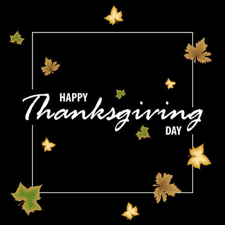 Happy Thanksgiving vector handwritten white text. Vector illustration for web pages, prints, template, gift, invitation and greeting cardのイラスト素材