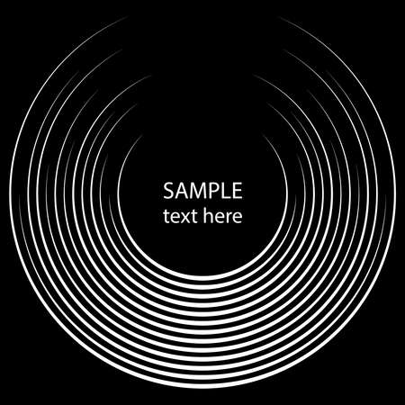 White radial concentric curvy speed lines. Round form. Vector illustration.のイラスト素材