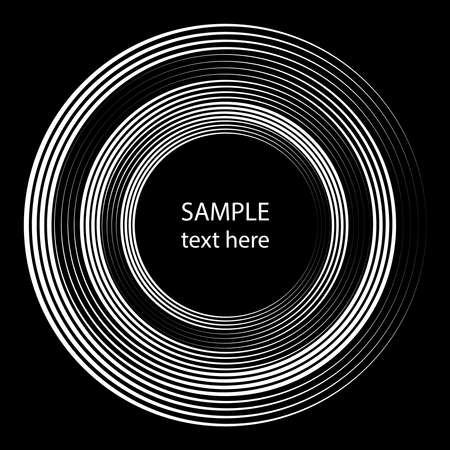 White concentric radial stripes in circle form. Vector illustration. Trendy design element for frame,  tattoo, sign, banners, web, prints, posters, template, pattern and abstract backgroundのイラスト素材