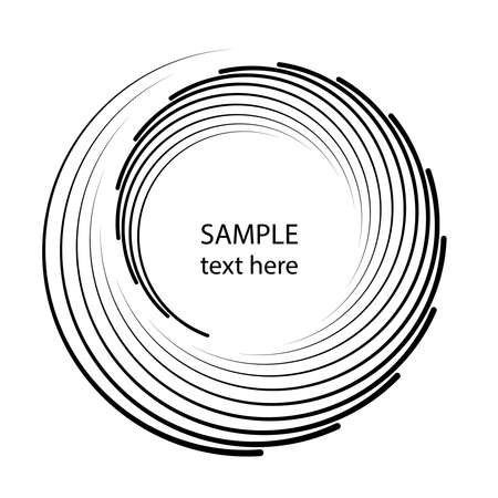 White concentric curved stripes in spiral form. Vector illustration. Trendy design element for frame,  tattoo, sign, banners, web, prints, posters, template, pattern and abstractのイラスト素材