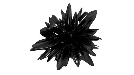 Abstract glossy black shape. High quality CG texture. Cyber landscape background. 3D renderer overlay image. Isolated. Ideal for banners, posters, web pages, abstract backgroundの写真素材