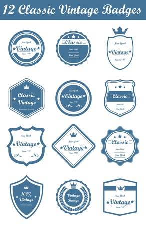 This is a nice, simple and elegant set of classic vintage badges suitable for your graphic and web projects. They are fully resizable and editable.のイラスト素材