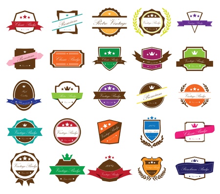 Set of vintage badges  Vintage premium quality labels  Vector illustration  Full editable and resizableのイラスト素材