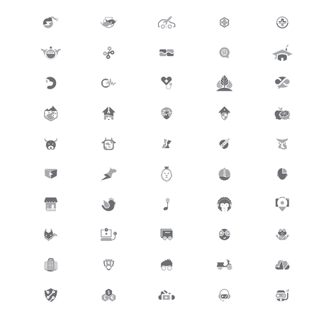 Set of 50 creative logo templates suitable for several business. 100% Vector and easy to edit.のイラスト素材