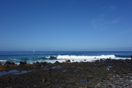 Coast of Valle Gran Rey in La Gomera Canary islandの写真素材