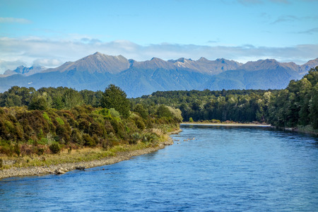 Waiau River in Fiordland national park New Zealandの写真素材