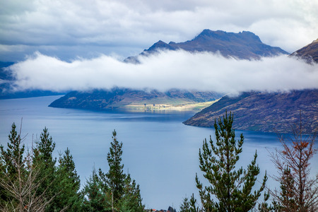 Wakatipu Lake from Queenstown Hill New Zealandの写真素材