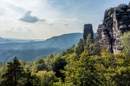 A view in Czech Switzerland National Parkの写真素材