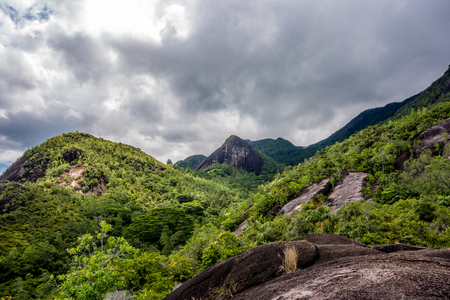 Morne Seychellois National Park in Mahe Seychelles main islandの写真素材