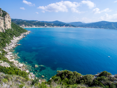 Agios Georgios cape on Corfu Greek islandの写真素材