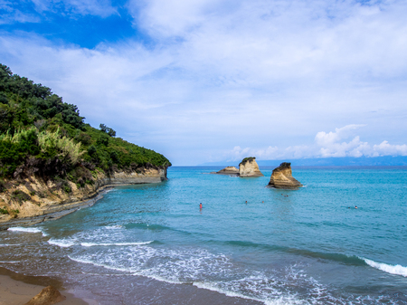 Sidari beach on Corfu Greek island
