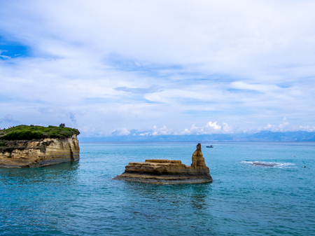 Sidari coastline on Corfu Greek islandの写真素材