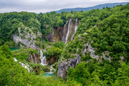 Plitvice Lakes the largest national park in Croatiaの写真素材