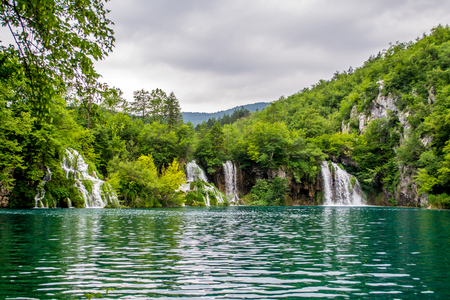 Plitvice Lakes the largest national park in Croatiaの写真素材