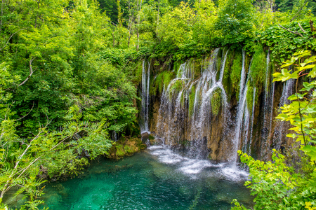 Plitvice Lakes the largest national park in Croatiaの写真素材