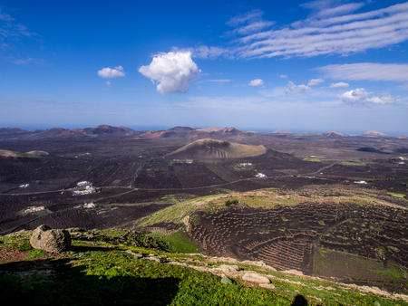 Canary Islands - Lanzarote - La Geria and Montanas del Fuegoの写真素材