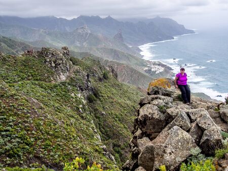Walking in the north coast of Tenerife Canary Islandの写真素材