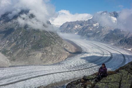 Aletsch glacier in the canton of Valais southwestern part of Switzerland