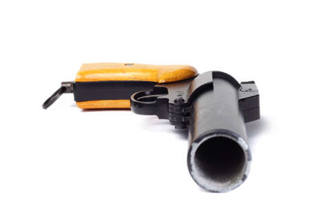Flare gun isolated on white backgroundの写真素材