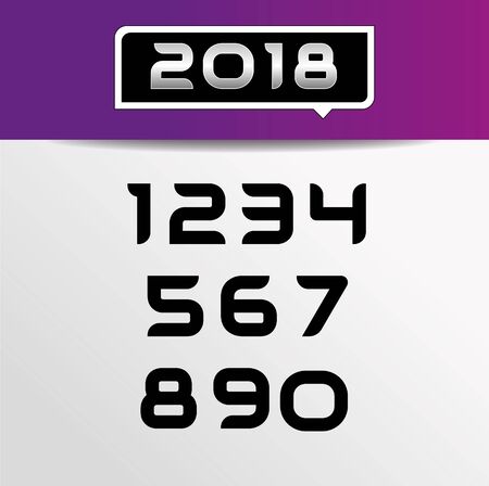 Trendy modern elegant bold font alphabet with upper case and number set. Vector illustrationのイラスト素材