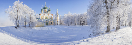 Transfiguration Cathedral of Uglich Kremlin in winter furniture.の写真素材