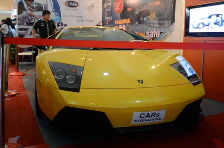 KUALA LUMPUR - DEC 12: A Lamborghini Murcielago on display at the Kuala Lumpur International Motorshow 2010 on DECEMBER 12, 2010 in Kuala Lumpur, Malaysiaのeditorial素材