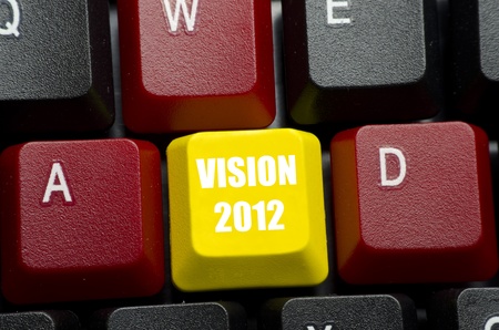 vision 2012 word on yellow keyboard buttonの写真素材