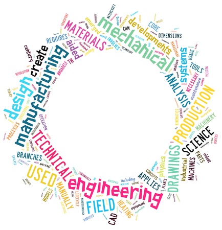 engineering info-text graphics and arrangement word clouds conceptの写真素材