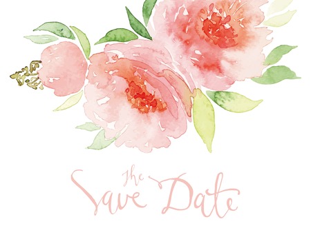 Watercolor greeting card flowers. Watercolor greeting card flowers. Handmade. Congratulations.のイラスト素材