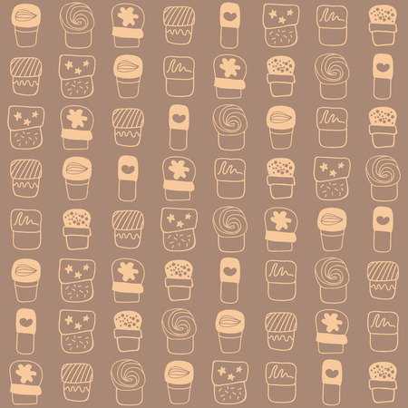 Beige background with sweets suitable for packages or cookbooks for postcards or greeting.のイラスト素材