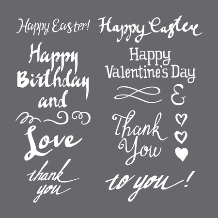 Set of greeting labels and elements for design. Handmade.のイラスト素材