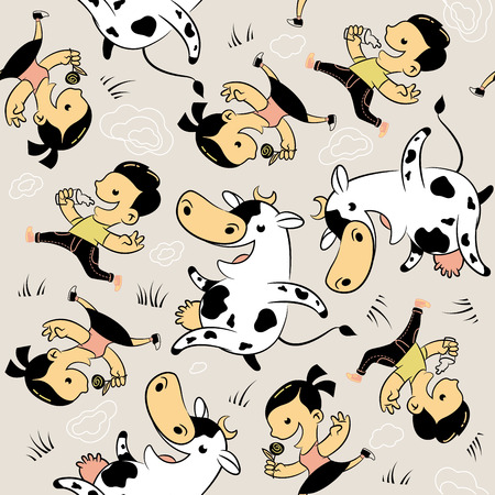 Vector retro illustration thread milkのイラスト素材